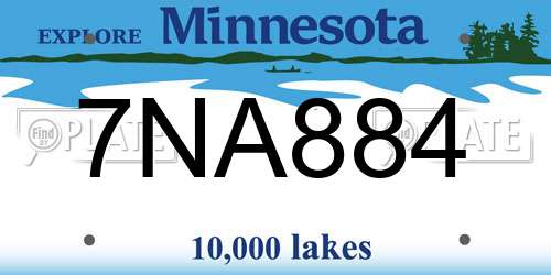 7NA884 Minnesota License Plate