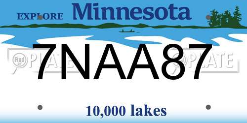 7NAA87 Minnesota License Plate
