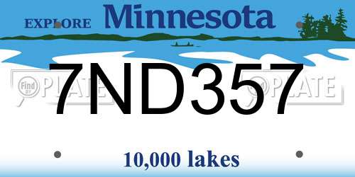 7ND357 Minnesota License Plate