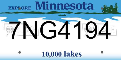 7NG4194 Minnesota License Plate