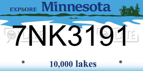 7NK3191 Minnesota License Plate
