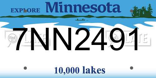 7NN2491 Minnesota License Plate