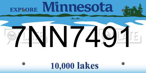 7NN7491 Minnesota License Plate