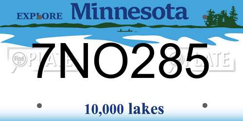 7NO285 Minnesota License Plate