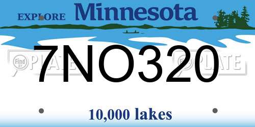 7NO320 Minnesota License Plate
