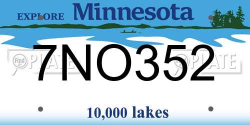 7NO352 Minnesota License Plate