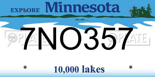 7NO357 Minnesota License Plate