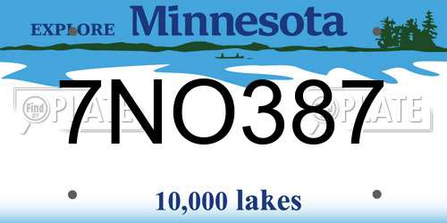 7NO387 Minnesota License Plate