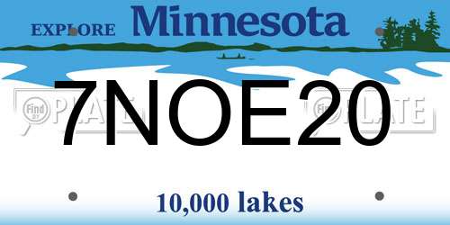 7NOE20 Minnesota License Plate