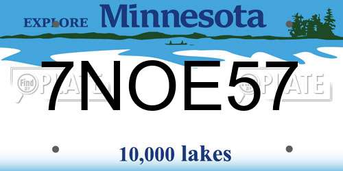 7NOE57 Minnesota License Plate