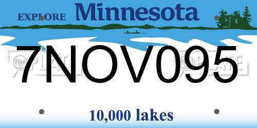 7NOV095 Minnesota License Plate