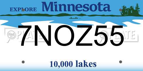 7NOZ55 Minnesota License Plate