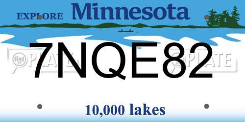 7NQE82 Minnesota License Plate