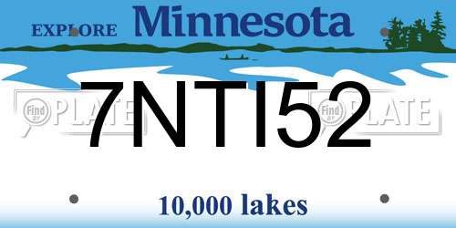 7NTI52 Minnesota License Plate