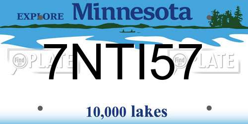 7NTI57 Minnesota License Plate