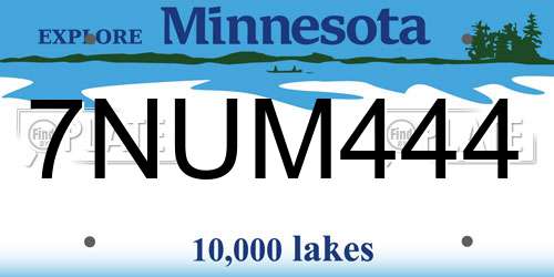 7NUM444 Minnesota License Plate