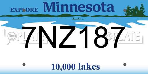 7NZ187 Minnesota License Plate