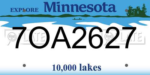 7OA2627 Minnesota License Plate
