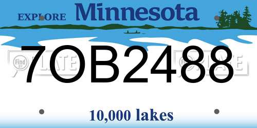 7OB2488 Minnesota License Plate