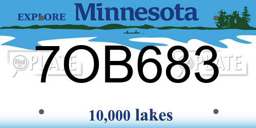 7OB683 Minnesota License Plate