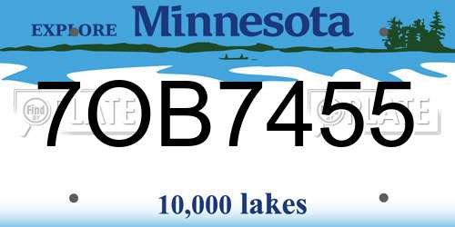 7OB7455 Minnesota License Plate