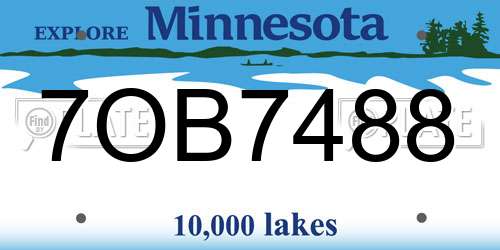 7OB7488 Minnesota License Plate
