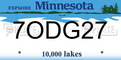 7ODG27 Minnesota License Plate