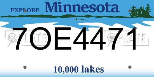 7OE4471 Minnesota License Plate
