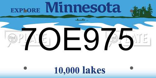 7OE975 Minnesota License Plate