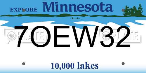 7OEW32 Minnesota License Plate