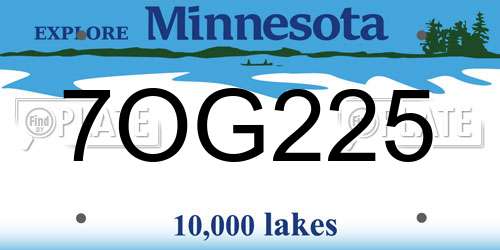7OG225 Minnesota License Plate