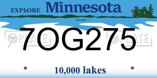 7OG275 Minnesota License Plate
