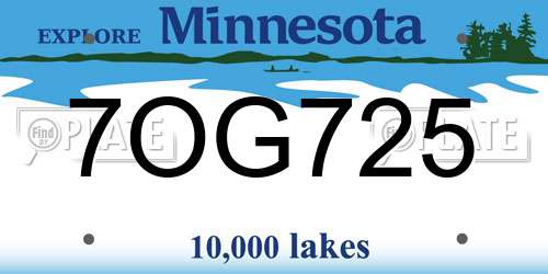 7OG725 Minnesota License Plate