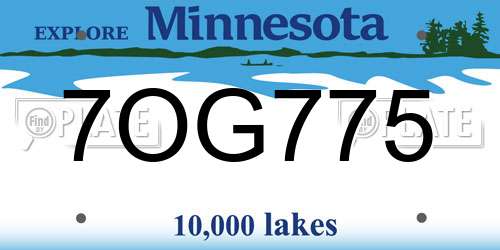 7OG775 Minnesota License Plate