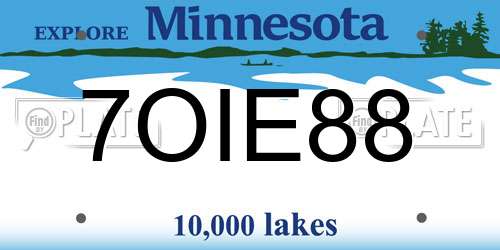 7OIE88 Minnesota License Plate