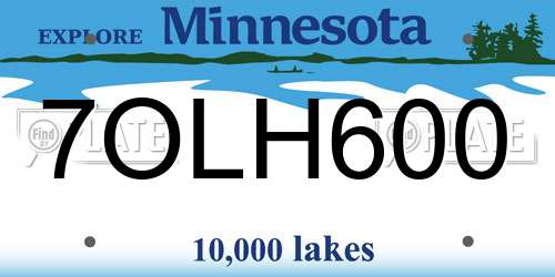 7OLH600 Minnesota License Plate