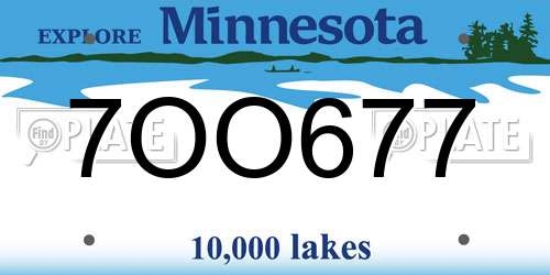 7OO677 Minnesota License Plate