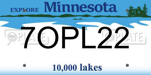 7OPL22 Minnesota License Plate