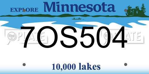7OS504 Minnesota License Plate