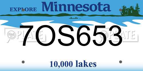 7OS653 Minnesota License Plate