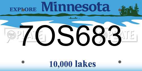 7OS683 Minnesota License Plate