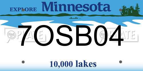 7OSB04 Minnesota License Plate