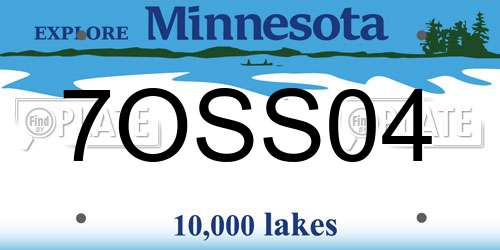 7OSS04 Minnesota License Plate