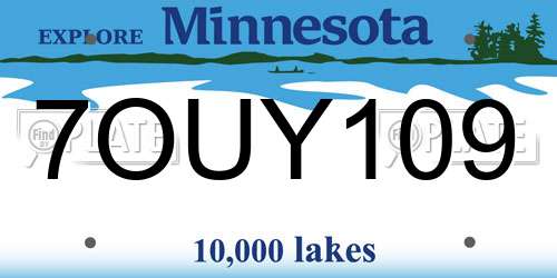 7OUY109 Minnesota License Plate