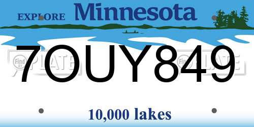 7OUY849 Minnesota License Plate
