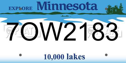 7OW2183 Minnesota License Plate
