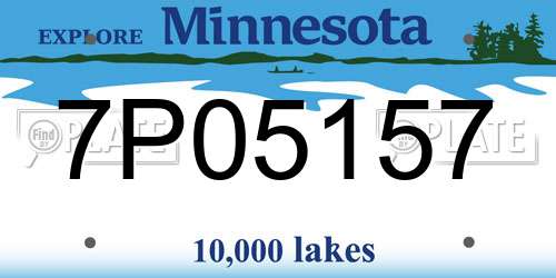 7P05157 Minnesota License Plate