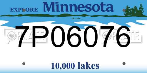 7P06076 Minnesota License Plate
