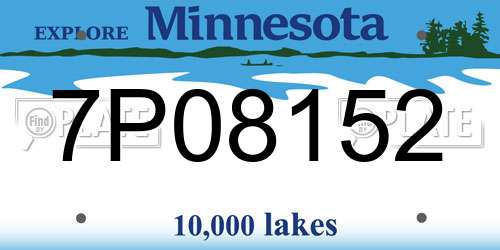 7P08152 Minnesota License Plate