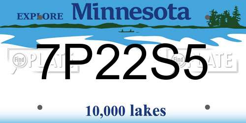 7P22S5 Minnesota License Plate